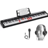 Vevor Digitales Klavier mit 88 Tasten, halbgewichtete Tasten, tragbares elektrisches Keyboard-Piano-Set in voller Größe mit 1000 Tönen, integrierten Lautsprechern, Sustain-Pedal, Kopfhörern,