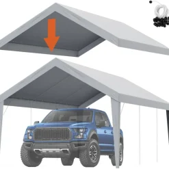 Vevor Garagenzelt 3,6 x 6 m grau mit UV-Schutz