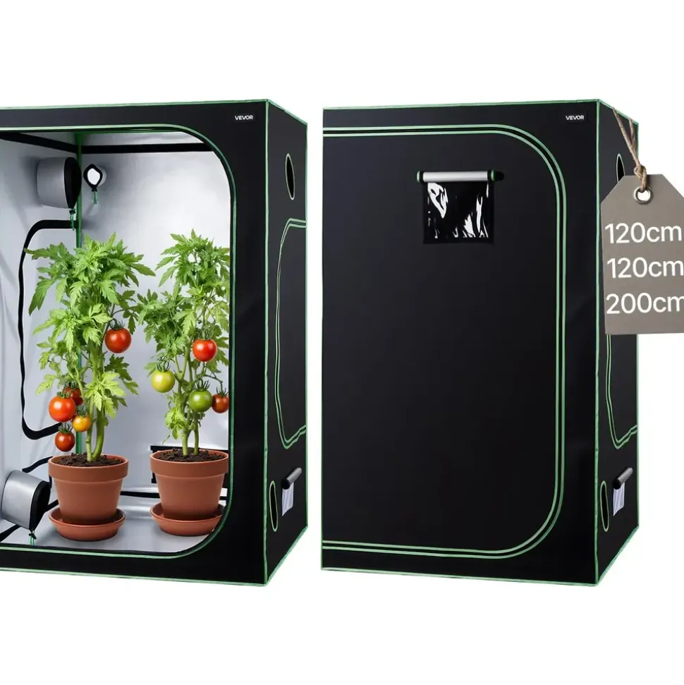 Vevor Growzelt 120 x 120 x 200 cm Grün/Schwarz