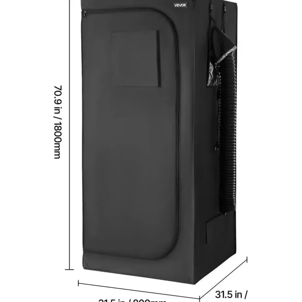 Vevor Growzelt 80 x 80 x 180 cm Schwarz