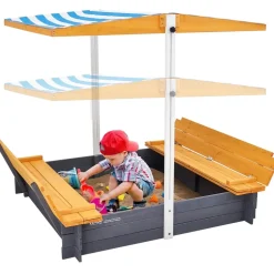 Vevor Holzsandkasten mit Überdachung orange