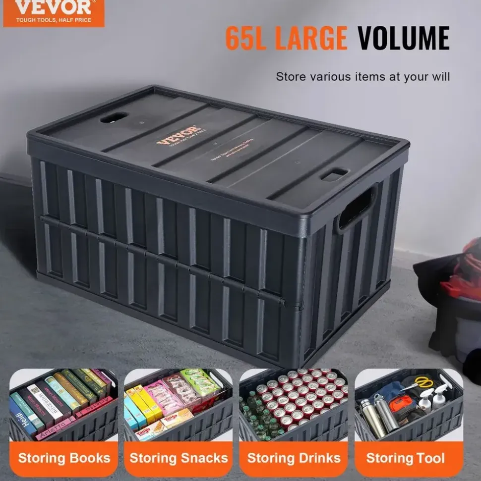 Vevor Klappbox 65 L 3-tlg. schwarz