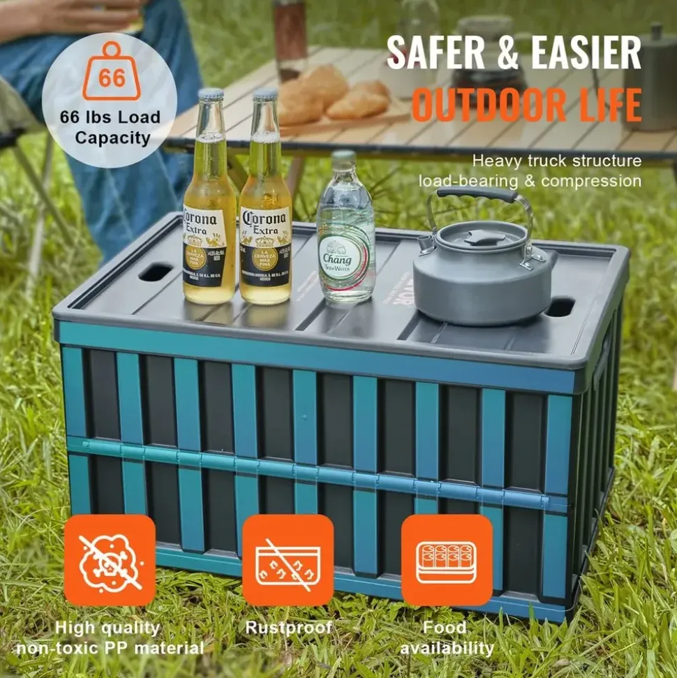 Vevor Klappbox 65 L 3-tlg. schwarz
