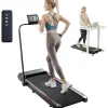 Vevor Laufband unter den Schreibtisch, Laufband zum Arbeiten, klappbares Laufband mit 120 kg Tragkraft, tragbares 2 in 1 Pad mit 2,5 PS, Griffstange Fernbedienung Led-anzeige 1-12 km/h,