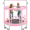Vevor Mini Freizeittrampolin 147 cm inkl. Sicherheitsnetz Rosa