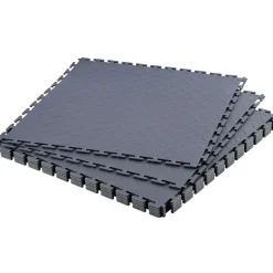 Vevor PVC Garagenboden, 8er-Pack 513x513x5 mm, Werkstattboden, Industrieboden, Klick Verlegung, rutschfeste PVC-Matten mit Diamantplatte für Werkstatt, Lager, Werkzeugraum, Graphitgrau