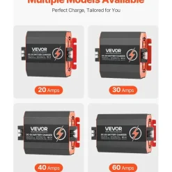 Vevor 12 V 30 A DC/DC-Batterieladegerät, 375 W, Ladegerät für Blei-Säure-, Lithium-, AGM-, GEL- & Nassbatterien, intelligentes mehrstufiges Laden, für Wohnmobile, Nutzfahrzeuge, Boote, Yachten