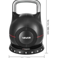 Vevor Verstellbare Kettlebell 2-20 kg Schwarz