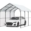 Vevor Zeltgarage 3x4,5x3,15 m, Garagenzelt, Carport mit verzinktem Stahlrahmen & Dach, Autozelt mit abnehmbaren Seitenwänden, Mehrzweck-Autounterstand für Pickup, Boot, Auto & Traktoren