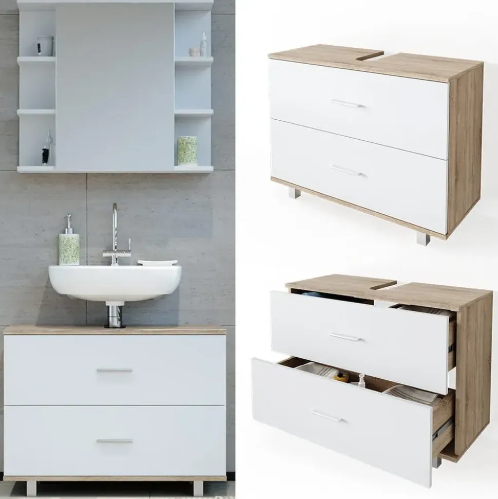Vicco Ilias 80 x 60,8 x 33 cm sonoma/weiß
