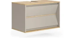Vicco Waschbeckenunterschrank Edelin 2 Schubladen 80 x 50 x 45 cm Grau