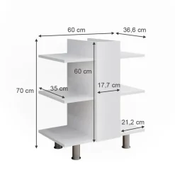 Vicco Waschbeckenunterschrank Fynn 60 x 70 cm mit 6 Ablagen Weiß