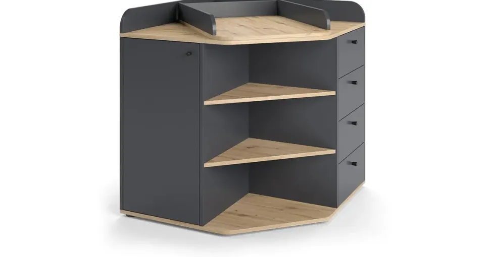 Vicco Wickelkommode Aria, 85 x 90 cm mit Regalen und 4 Schubladen,