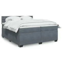vidaXL Boxspringbett 200 x 200 cm Dunkelgrau