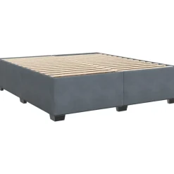 vidaXL Boxspringbett 200 x 200 cm Dunkelgrau