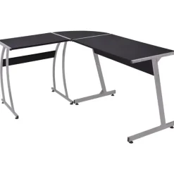 vidaXL Eckschreibtisch L-förmig Schwarz