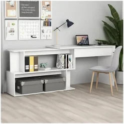 vidaXL Eckschreibtisch Weiß 200x50x76 cm