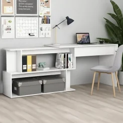 vidaXL Eckschreibtisch Weiß 200x50x76 cm