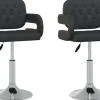 vidaXL Esszimmerstuhl Drehbar Schwarz Kunstleder 2er Set