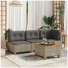 vidaXL Garten-Ecksofa Loungesofa grau