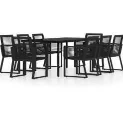vidaXL Garten-Essgruppe 9-tlg. schwarz 3099154