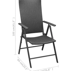 vidaXL Garten-Essgruppe 9-tlg. schwarz 3060051