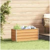 vidaXL Garten-Hochbeet verzinkter Stahl rechteckig 100 x 40 x 45 cm Hellbraun