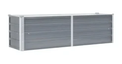 vidaXL Garten-Hochbeet verzinkter Stahl rechteckig 160 x 40 x 45 cm Grau