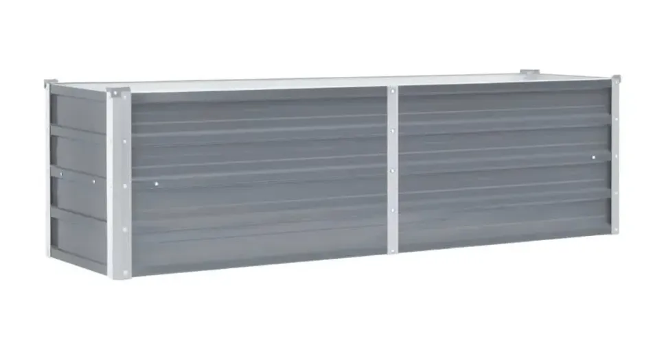 vidaXL Garten-Hochbeet verzinkter Stahl rechteckig 160 x 40 x 45 cm Grau
