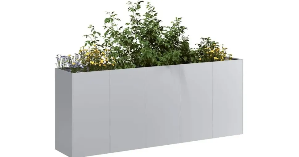 vidaXL Garten-Hochbeet verzinkter Stahl rechteckig 200 x 40 x 80 cm Silber