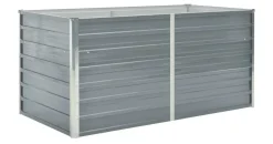 vidaXL Garten-Hochbeet verzinkter Stahl rechteckig 160 x 80 x 77 cm Grau