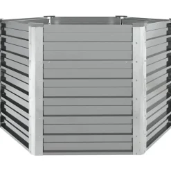 vidaXL Garten-Hochbeet verzinkter Stahl 129 x 129 x 77 cm grau