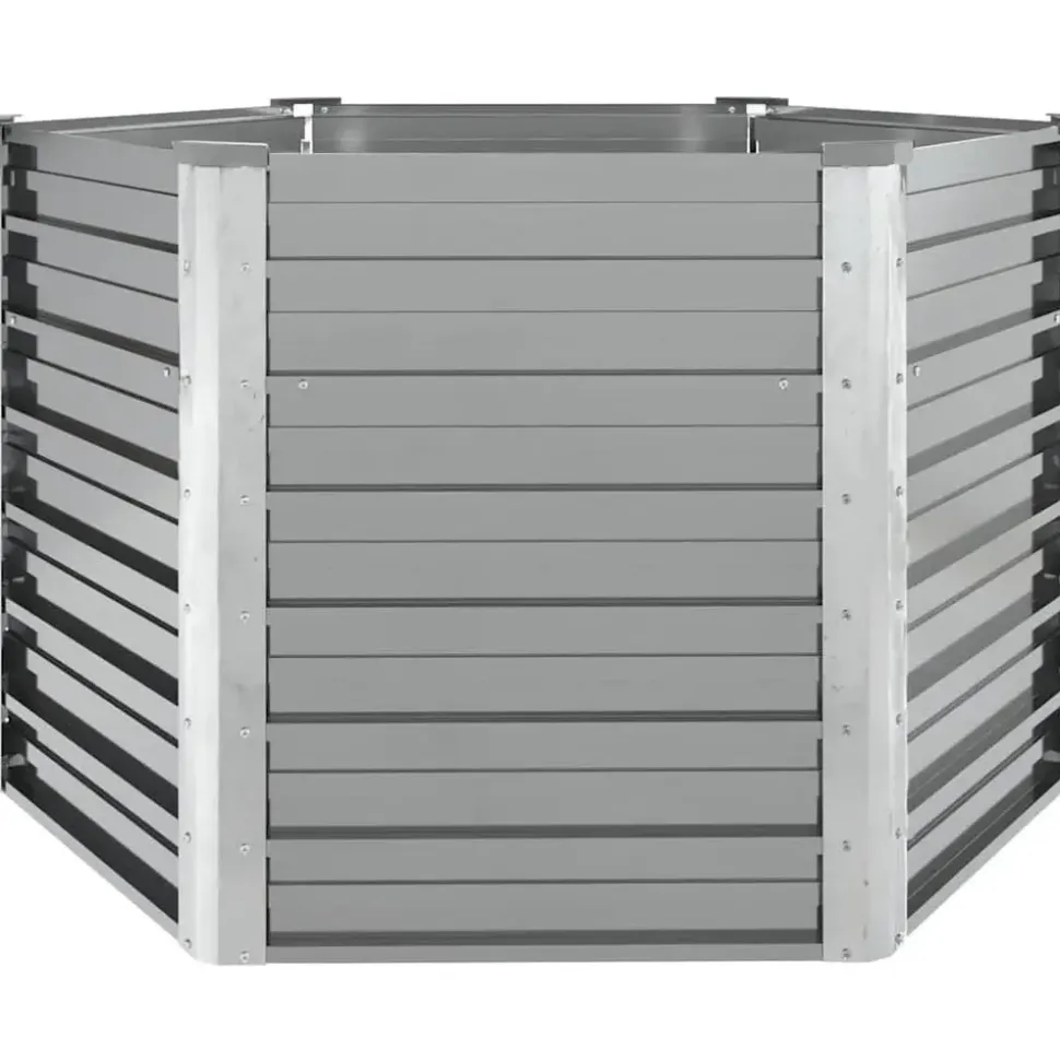 vidaXL Garten-Hochbeet verzinkter Stahl 129 x 129 x 77 cm grau