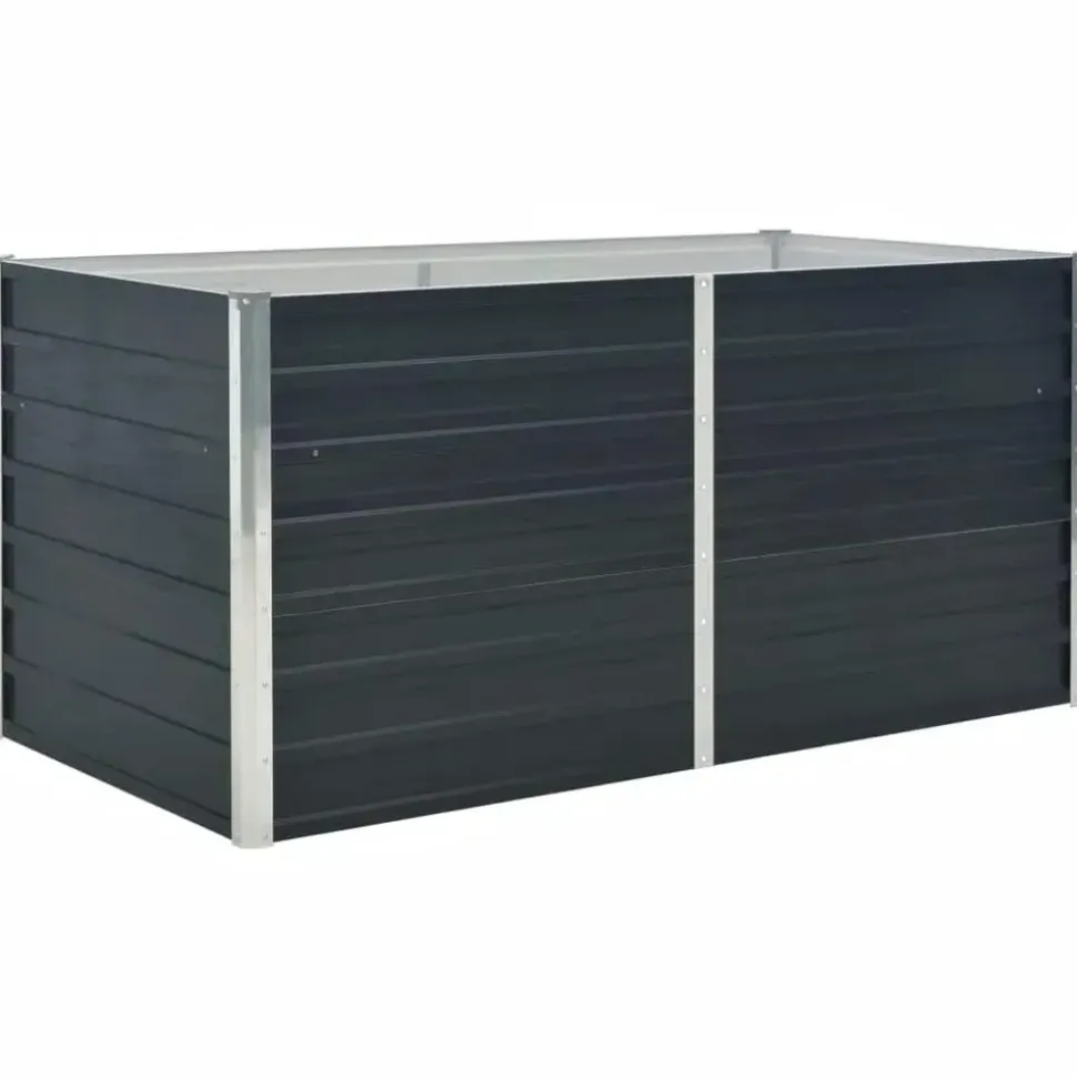 vidaXL Garten-Hochbeet verzinkter Stahl rechteckig 160 x 80 x 77 cm Anthrazit