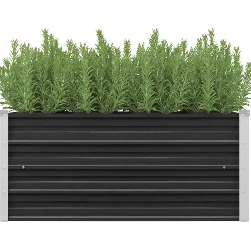 vidaXL Garten-Hochbeet verzinkter Stahl rechteckig 100 x 40 x 45 cm Anthrazit