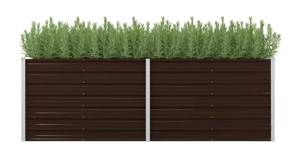 vidaXL Garten-Hochbeet verzinkter Stahl rechteckig 240 x 80 x 77 cm Braun