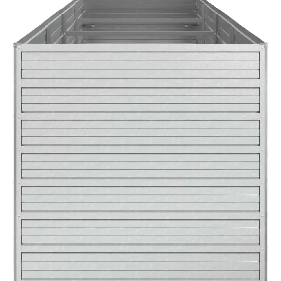 vidaXL Garten-Hochbeet verzinkter Stahl rechteckig 320 x 80 x 77 cm Silber