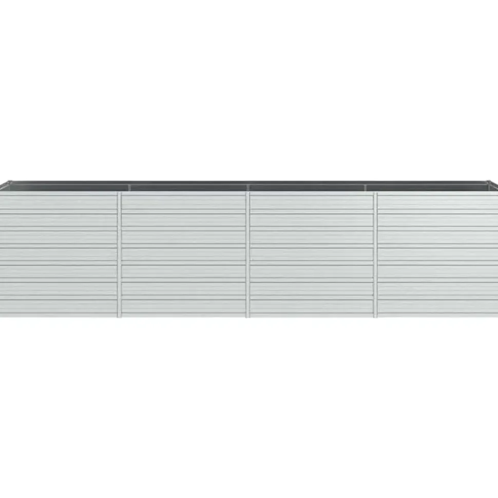 vidaXL Garten-Hochbeet verzinkter Stahl rechteckig 320 x 80 x 77 cm Silber