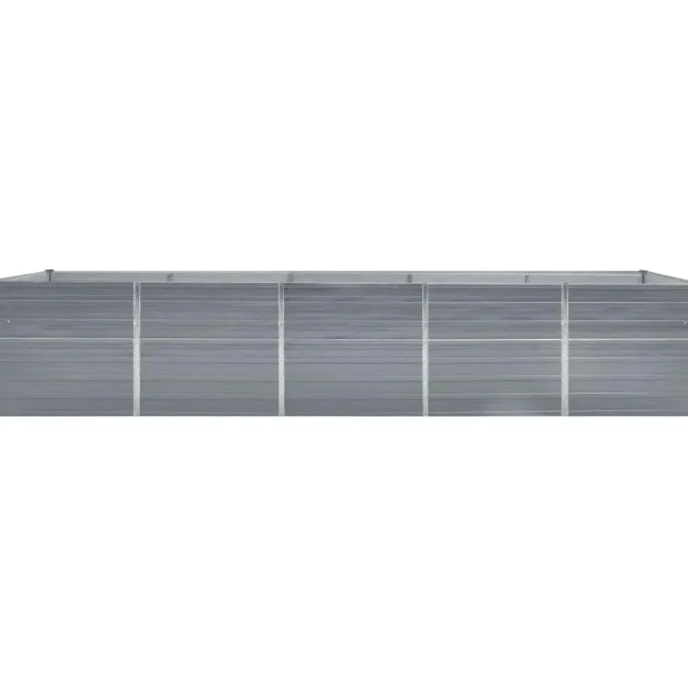vidaXL Garten-Hochbeet verzinkter Stahl rechteckig 400 x 80 x 77 cm Grau