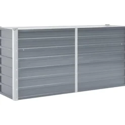 vidaXL Garten-Hochbeet verzinkter Stahl rechteckig 160 x 40 x 77 cm Grau
