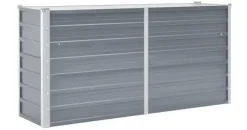 vidaXL Garten-Hochbeet verzinkter Stahl rechteckig 160 x 40 x 77 cm Grau