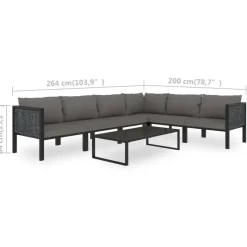 vidaXL Garten-Lounge-Set anthrazit 49401