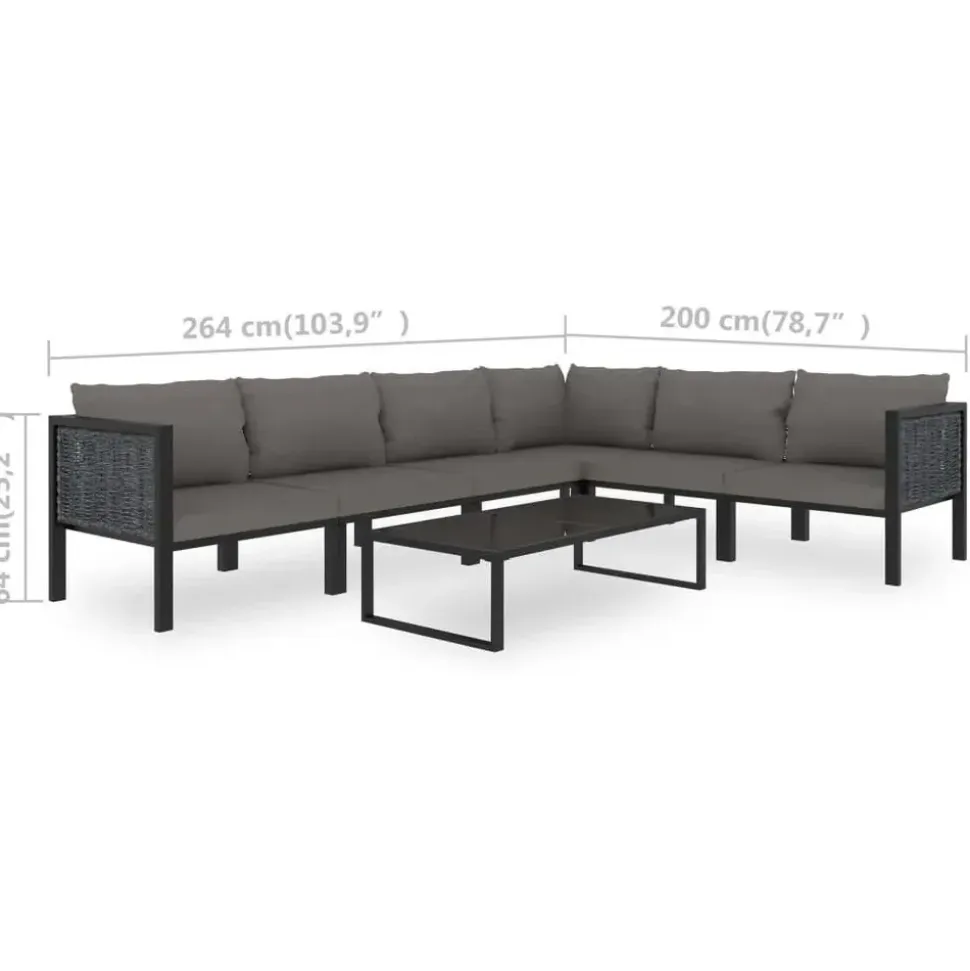 vidaXL Garten-Lounge-Set anthrazit 49401