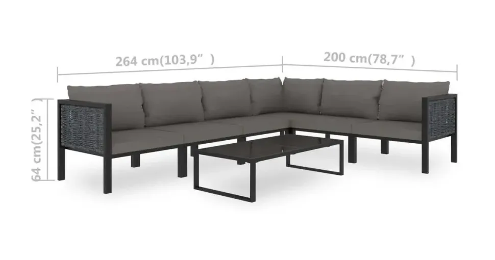 vidaXL Garten-Lounge-Set anthrazit 49401