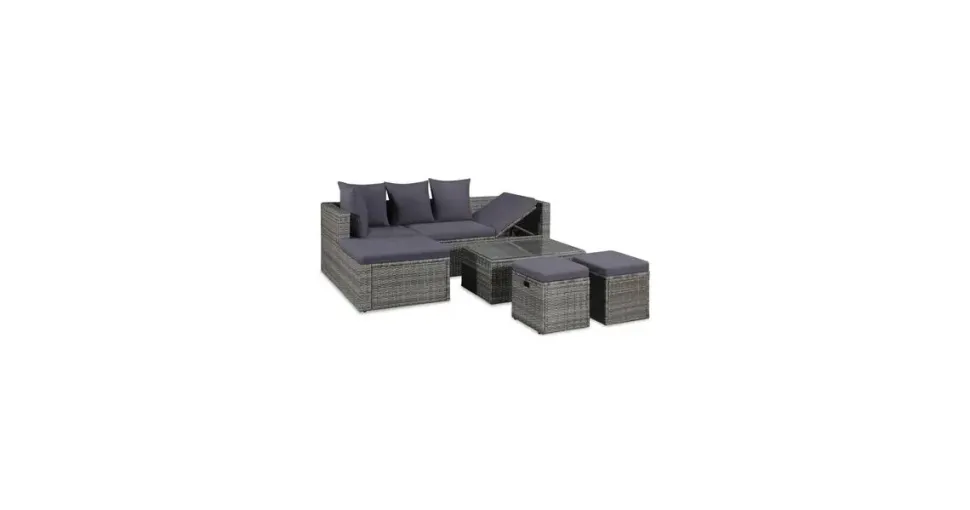 vidaXL Garten-Lounge-Set grau 43956