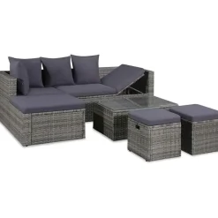 vidaXL Garten-Lounge-Set grau 43956