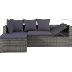 vidaXL Garten-Lounge-Set grau 43956