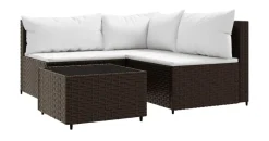 vidaXL Garten Lounge Set 4-tlg. Braun