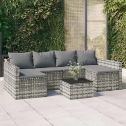 vidaXL Garten-Lounge-Set 2-tlg. grau