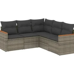 vidaXL Garten-Lounge-Set 5-tlg. grau
